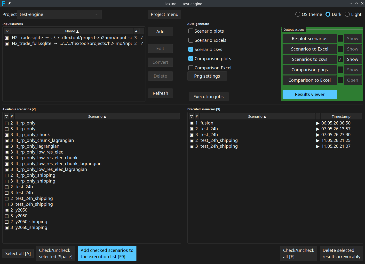 FlexTool GUI main window